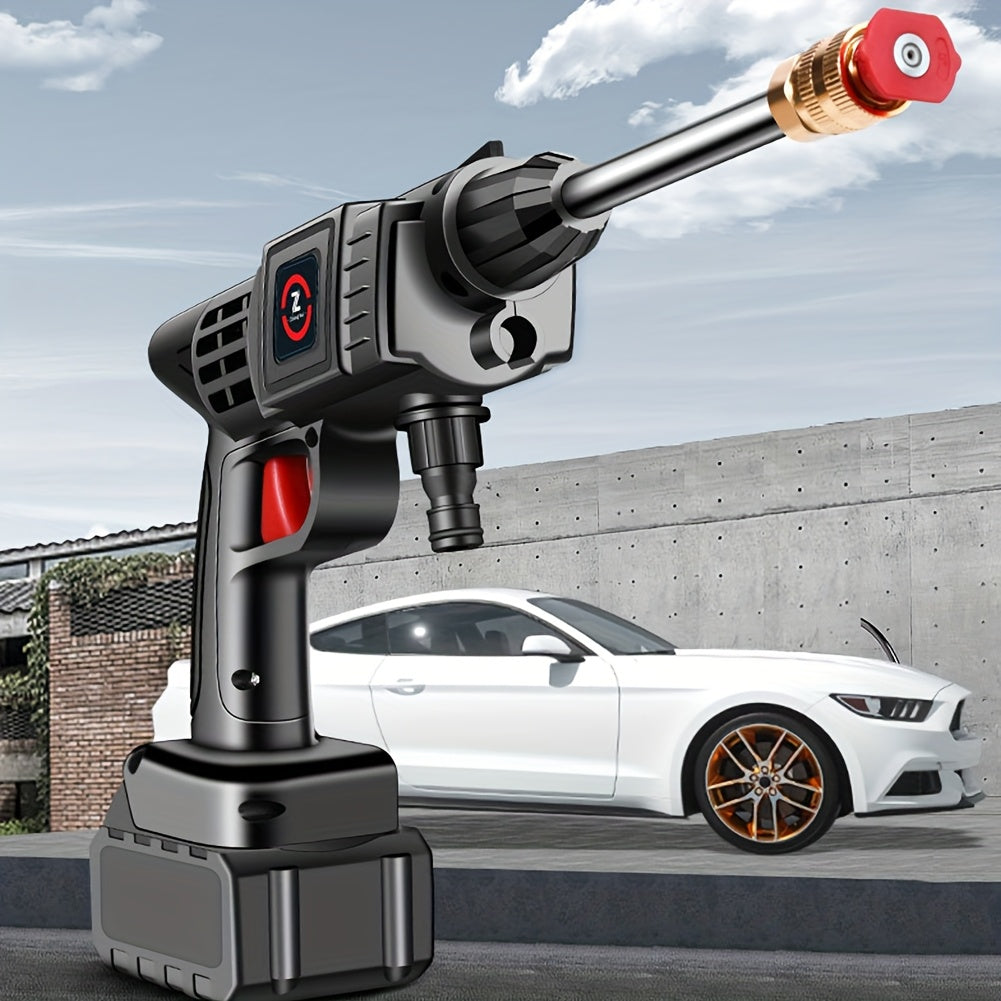 21V Cordless Electric Pressure Washer with 1300mAh Battery & Charger - Heavy-Duty Portable Handheld Power Washer, Lithium-Ion Battery-Powered, Ergonomic Design with Adjustable Nozzle & Hose Connector for Cars, Floors, Garden,