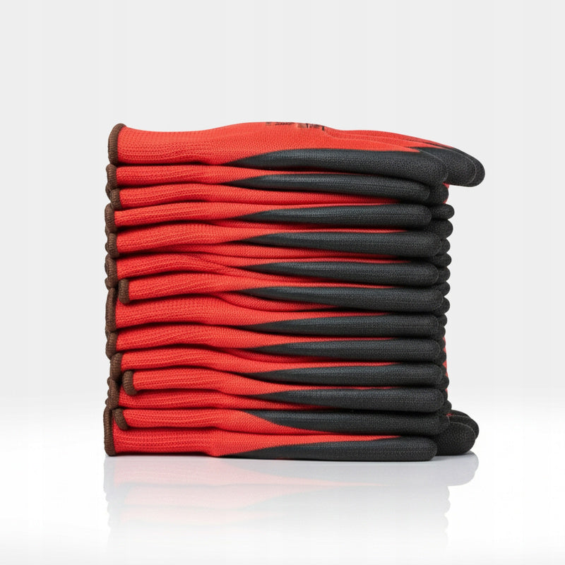 Work Gloves Latex Gardening, Set of 24pcs, Size M, Coated with Latex for Better Grip And Abrasion Resistance, Elastic And Breathable, Made of Polyester Fabric, Fitting to The Hand, Providing Precision of Movements And Work Co