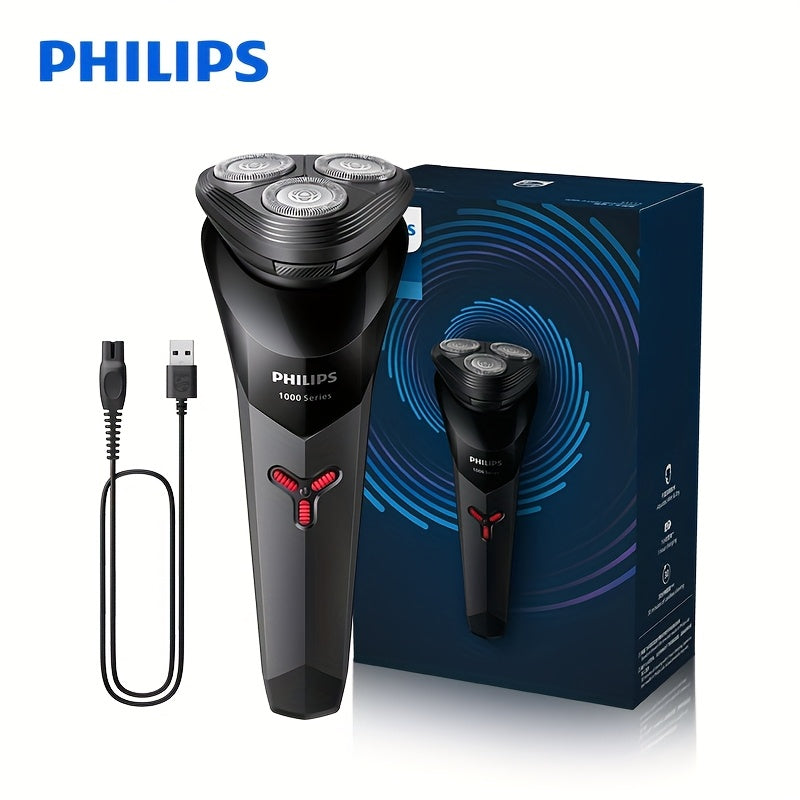 Philips Shaver Series 1000 Electric Razor S1113 PowerCut Blade ContourFlex Shaving Head Attachment Automatic Grinding Blades 3D Floating Shaving Head Ergonomic Design USB Charging 1 Hour Full Charge for 30 Minutes Runtime
