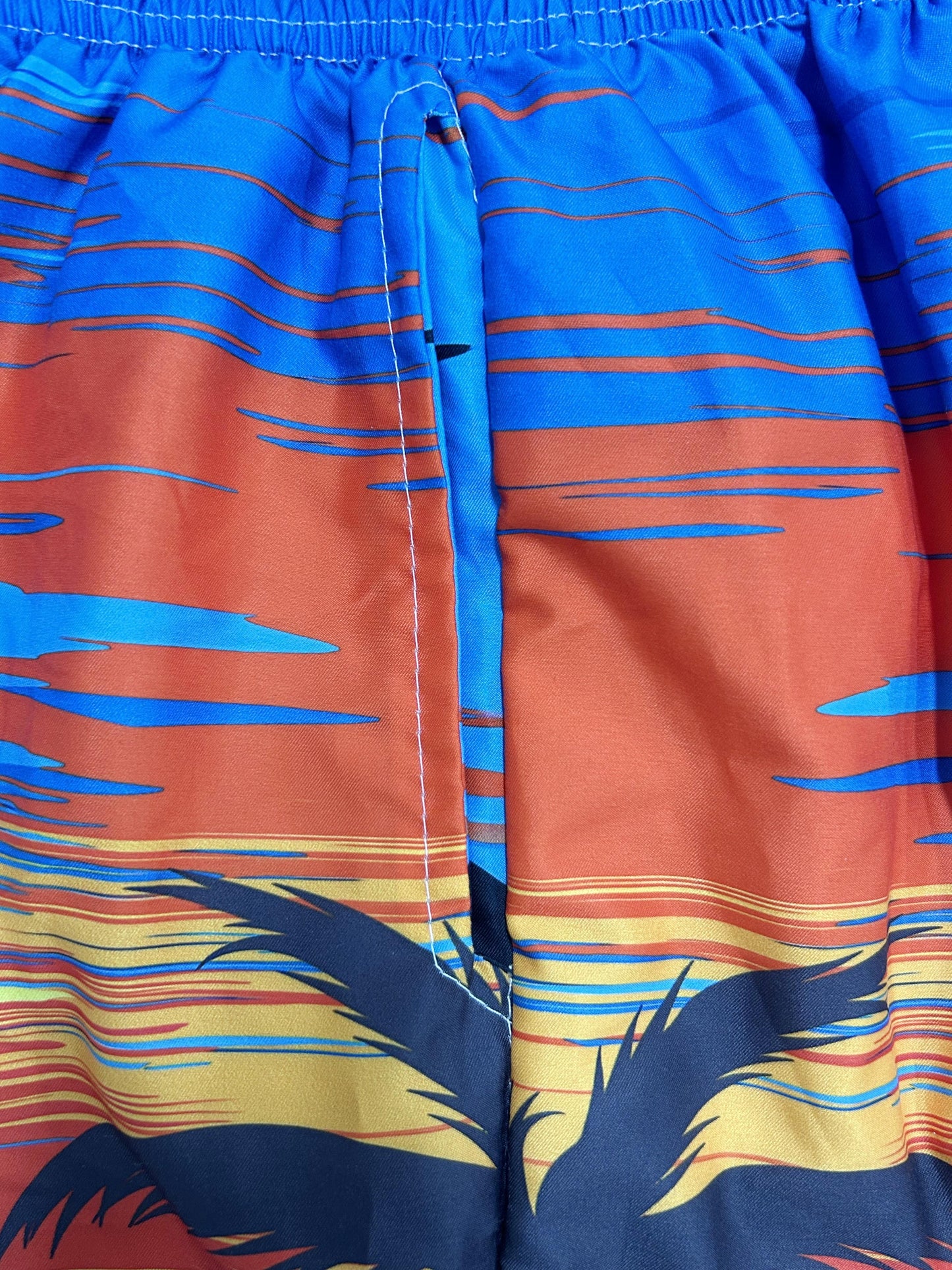Quick Drying Comfortable Breathable Gradient Palm Tree At Dawn Seaside Drawstring Swim Trunks, Men's Board Shorts Swimwear For Summer Vacation Resort Beach Pool