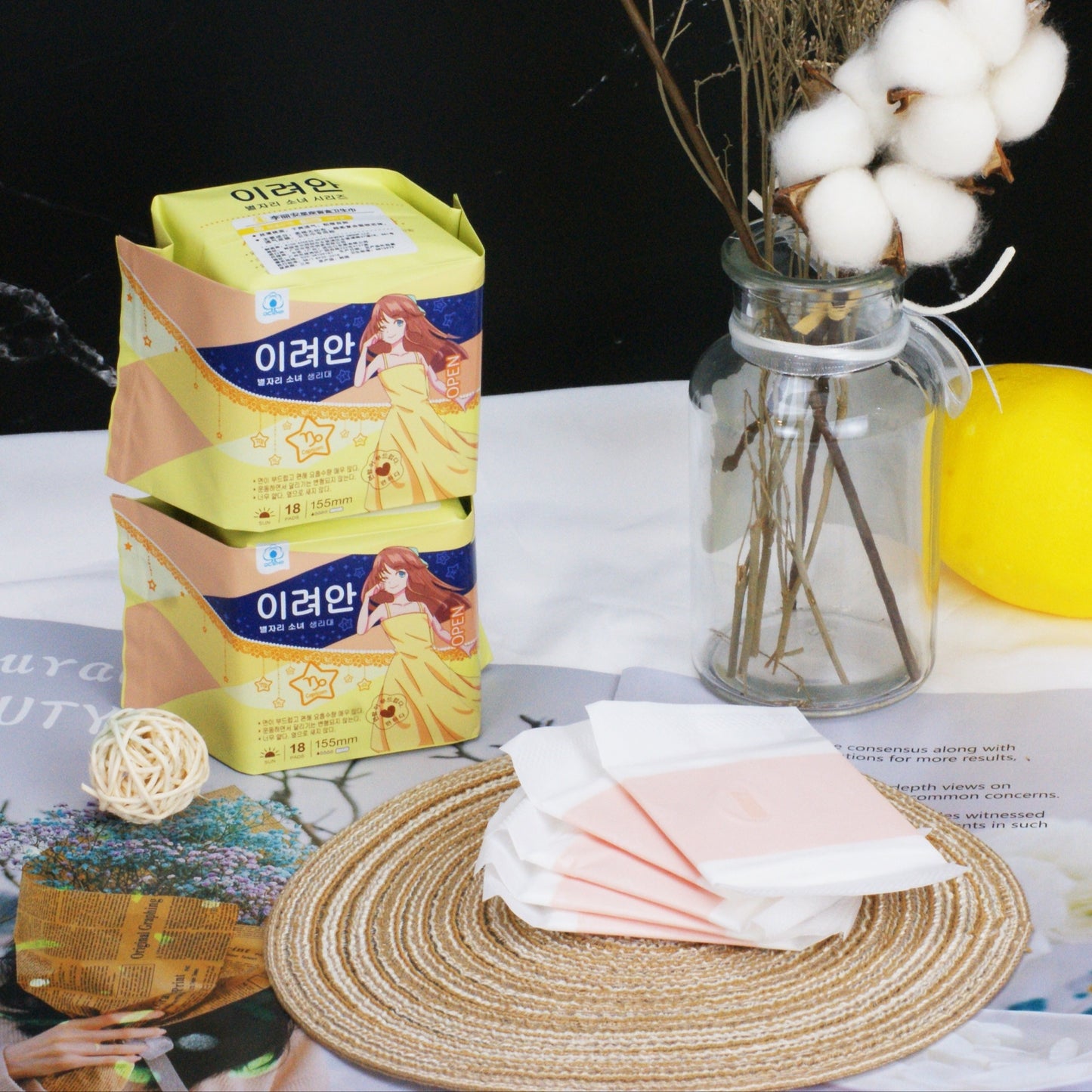 54/108pcs of Feminine Pads, 155Mm Ultra-Thin And Leak-Proof, Soft And Comfortable Without Fragrance, Menstrual Products for Women.