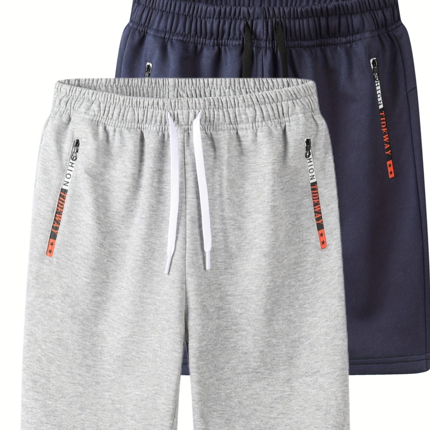 2pcs Men's Casual Outdoor Shorts - Summer Men's Casual Shorts with Zipper Pockets, Minimalist Multi-Pocket Design for Daily Wear, Running, Fitness & Travel, 100% Polyester Knit Fabric, Drawstring Waistband, Machine Washable,
