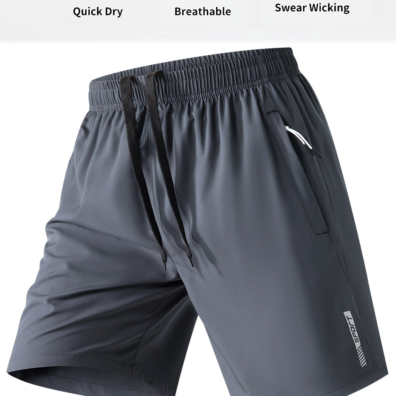 Men's Lightweight Polyester Casual Shorts with Lettering - Breathable Summer Beach & Outdoor Sports Shorts, Regular Fit, Pockets, Hand Wash or Dry Clean, Athletic Leisure Shorts | Modern Casual Shorts | Functional Pockets Des