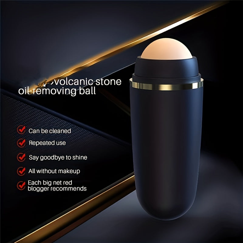 2 In 1 Oil Absorbing Volcanic Roller Volcanic Rolling Balls For Face Volcanic Stone Face Roller Portable Reusable Oil Control On The Go Instant Results Remove Excess Shine For Oily Skin