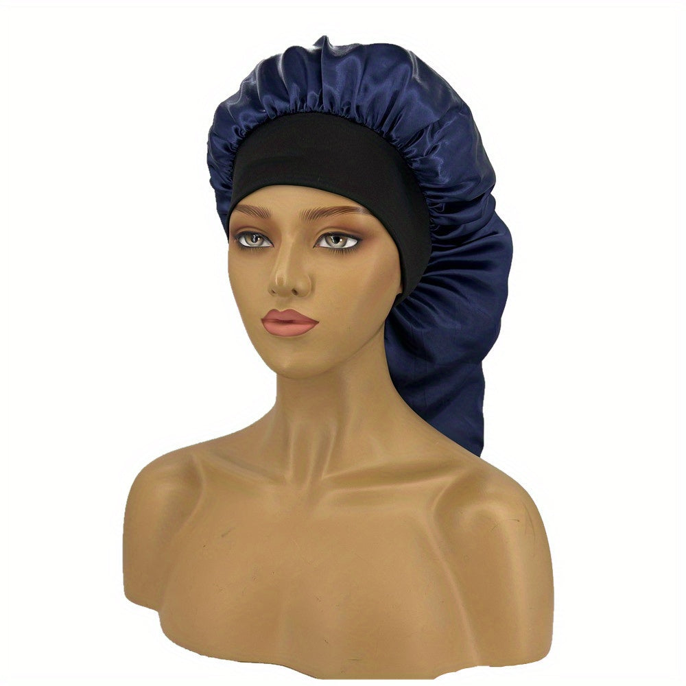 Silky Long Bonnet For Sleeping Solid Color Night Cap For Women Hair Care Tools For Sleeping In Overnight