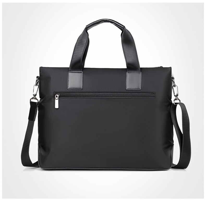 TMOOS Men'S Lightweight Oxford Business Casual Tote Bag - Large Capacity Multi-Compartment, Adjustable Shoulder Strap, Durable & Stylish for Work, Travel, and Everyday Use, Travel Tote Bag, Professional Appearance, Secure Zip