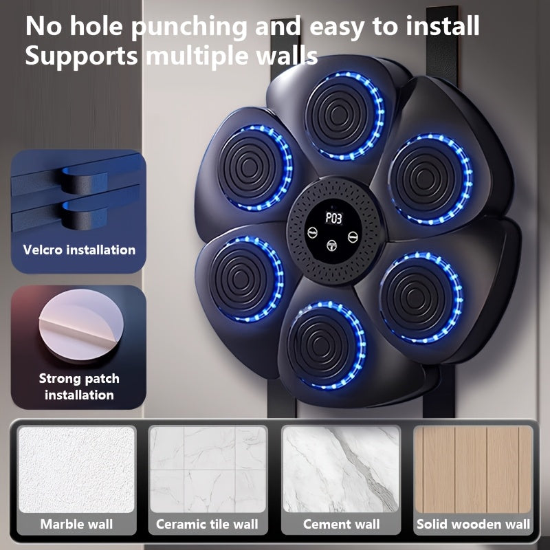 Home Adult Boxing Music Training Target Smart Bluetooth Music Boxing Machine Indoor Fitness Wall Target for Home Gym Boxing Sports Training