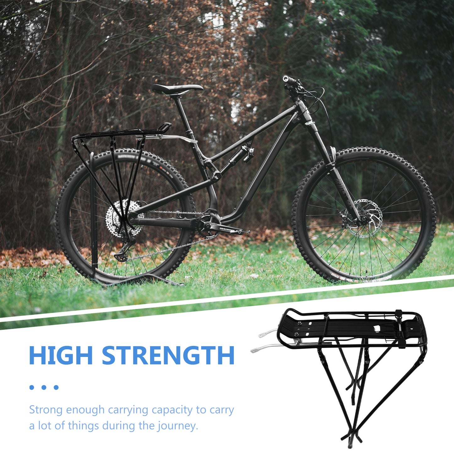 High-Quality Black Stainless Steel Electric Bike Rear Rack - Durable, Rust-Resistant, Easy to Install Carrier Basket for Dirt Bikes and Mountain Bikes, Mountain Bike Rack | Versatile Bike Rack | Stainless Steel Rack