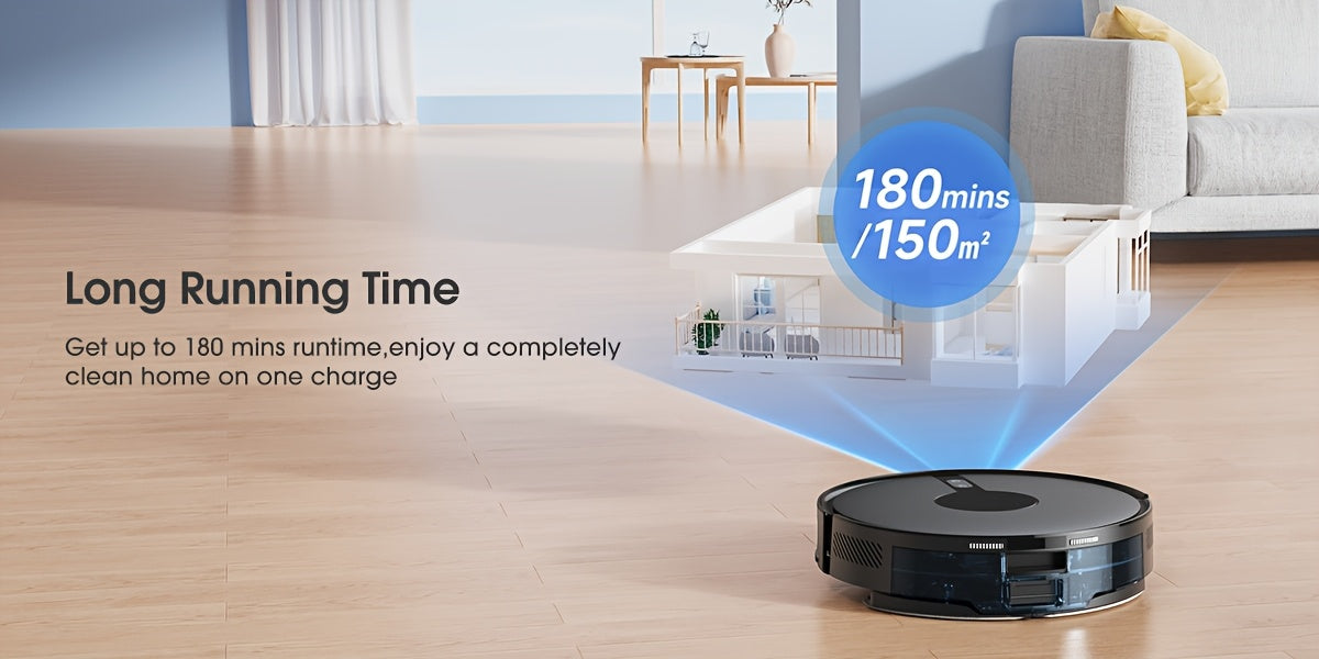 Lubluelu B40 Robot Vacuum Cleaner, 3 In 1 Robot Vacuum Cleaner And Mop, 6500Pa, 62db Low Noise, 9.98 cm Ultra-Slim Body, 5 Floors Mapping, Diversified Cleaning, Robot Vacuum Cleaner For Pet Hair, Carpet, Hard Floor, Christmas