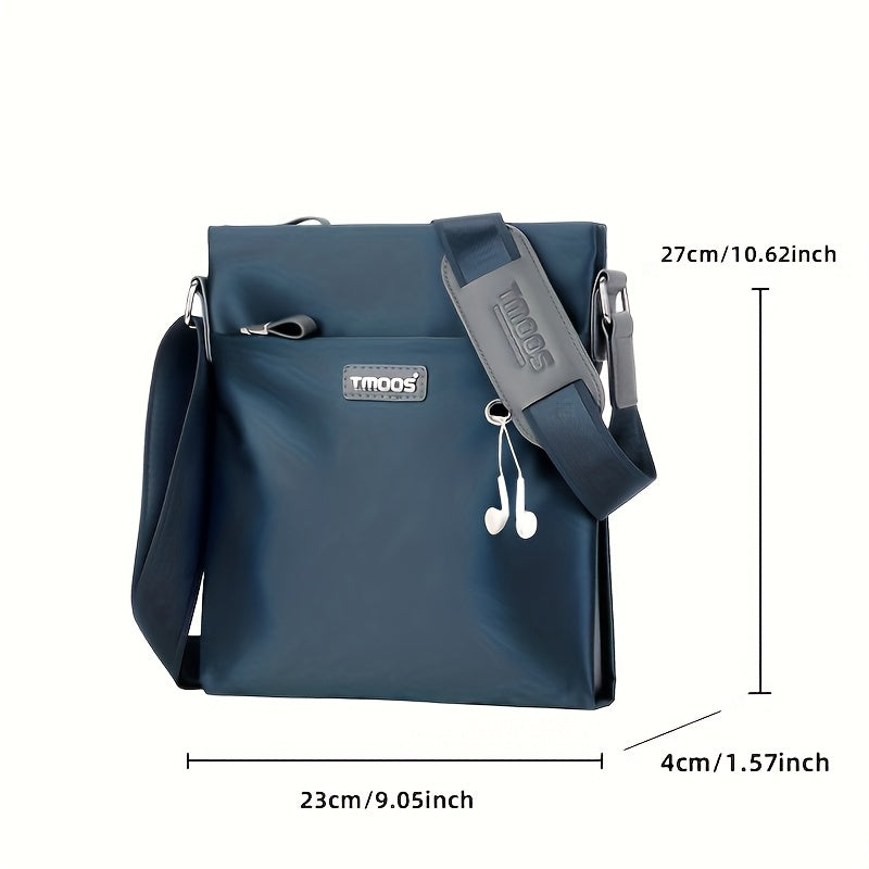 TMOOS Men'S Oxford Fabric Crossbody - Navy & Adjustable Strap, Golden-Tone Hardware, Zipper Closure, Lining, Casual Business Backpack for Everyday Use