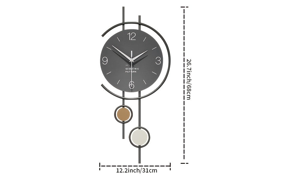 TOHOOYO Modern Minimalist Wall Clock - Silent Non-Ticking, Large Easy-to-Read Numbers, Battery-Powered (AA Not Included) - Elegant Home Decor for Living Room, Dining Room, Office - Contemporary Scandinavian Decor - Durable Ir