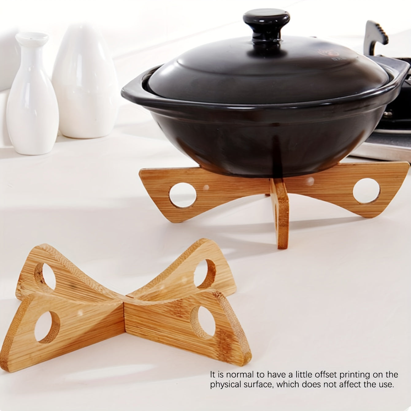 1pc Wood Trivets For Hot Dishes, Heat Resistant Wooden Pot Mat, Bowl Cup Coaster, Anti-scalding Placemat, Kitchen Table Decor