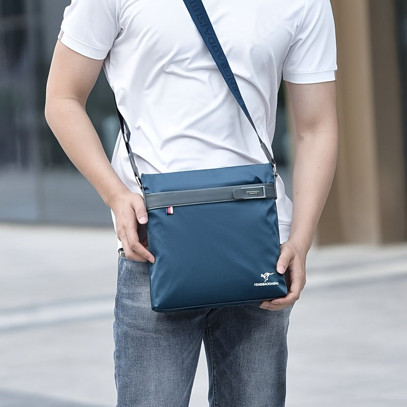 Men's High Quality Oxford Fabric Crossbody Backpack - Lightweight Large Capacity with Adjustable Strap, Multiple Compartments & Zippered Pocket, Navy Blue & Black for Business, Travel, Commuting - Stylish Durable Casual Work