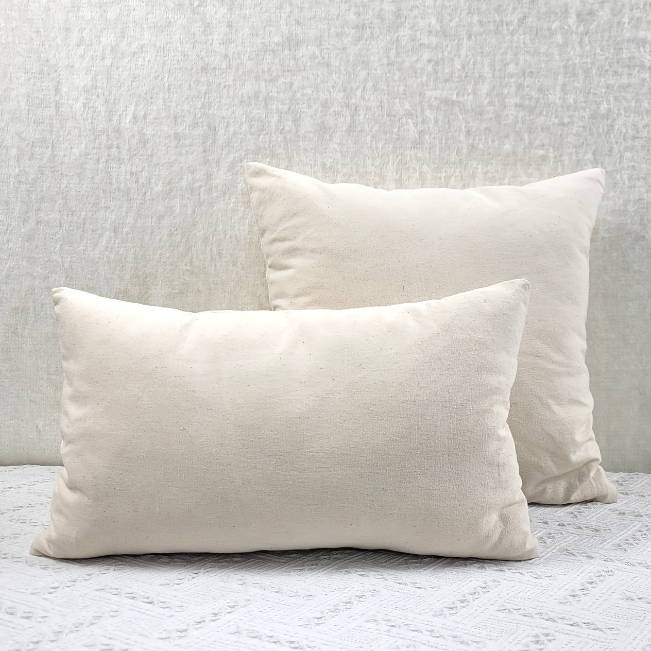 1pc Geometric Pattern Towel Embroidery Cushion Cover, Beige Base Fabric with White Embroidery