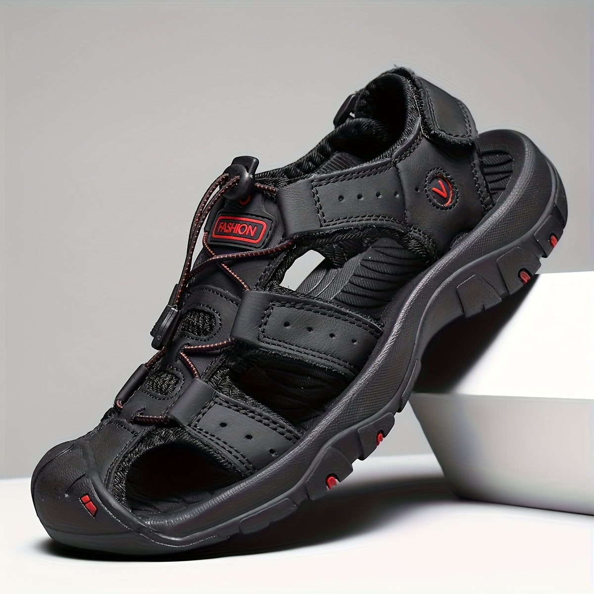 Men's Lightweight Quick-Dry Slip-Resistant Arch Sandals - Breathable PU Upper & Cushioned Insole, ic Closure Beach Shoes with Non-Slip Rubber Sole, Brown/Tan & Green Color Options for Outdoor, Travel, Driving, Swimming - Casu