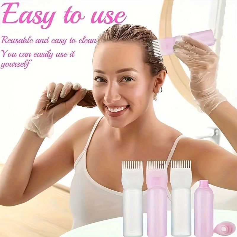 120ml Hair Dyeing Bottle with Comb Shampoo and Applicator Tool - Easy and Precise Hair Color Application