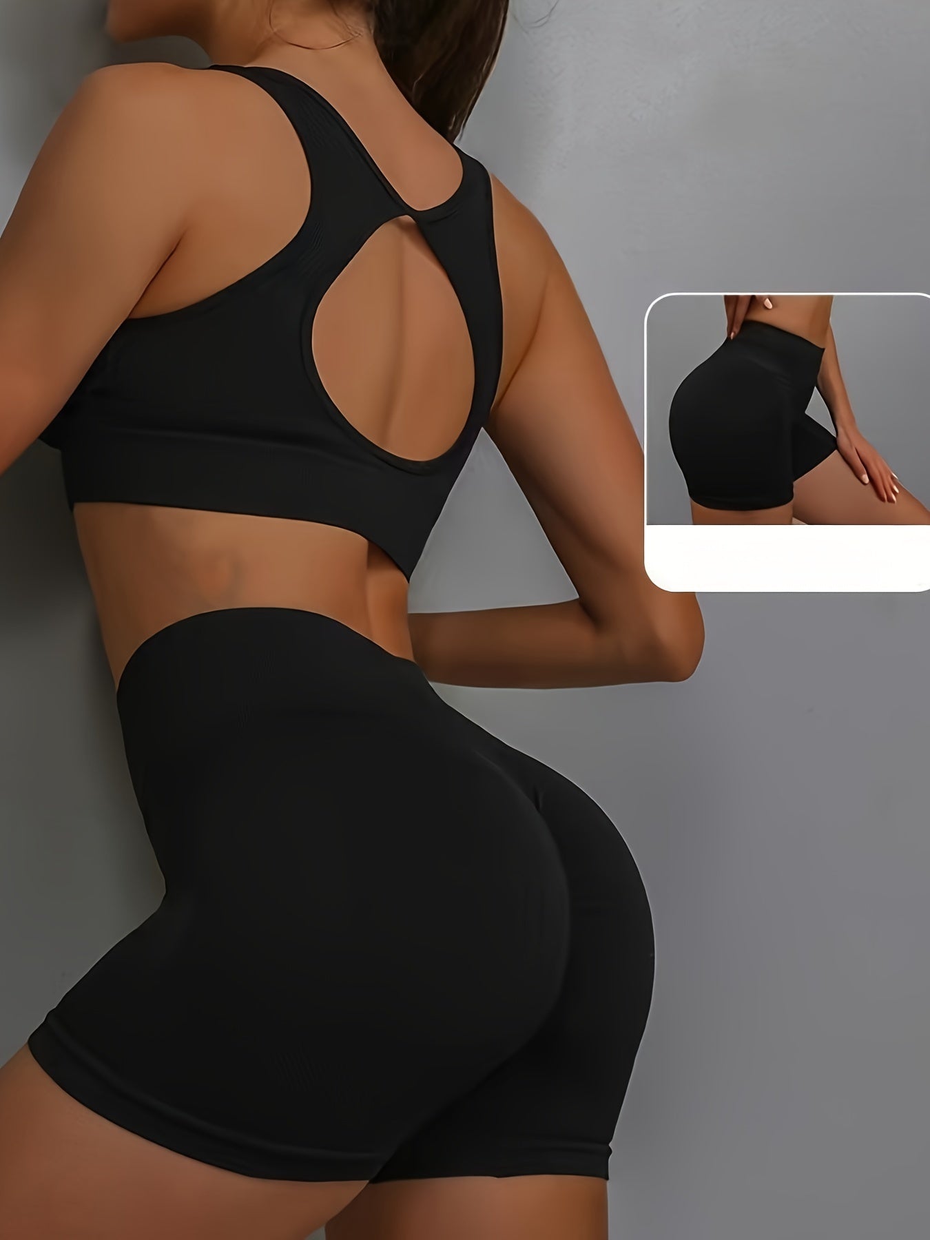 Women's 2-Piece Sports Bra Set, High-Impact Seamless Fitness Vest With Removable Pads And Shorts, Casual Athletic Wear, Multiple Colors