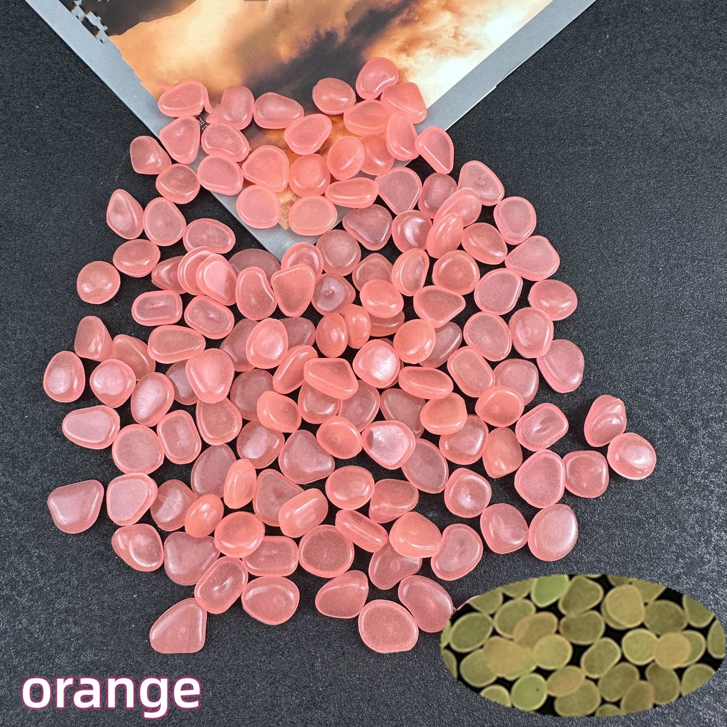 100pcs/500pcs Outdoor Luminous Miniature Pebbles, Garden Potted Mini Garden Accessories, Garden Decoration, Garden Supplies, Wedding Party Decoration, Festival Supplies, Garden Aquarium Dark Glow-in-the Dark Luminous Stone! (