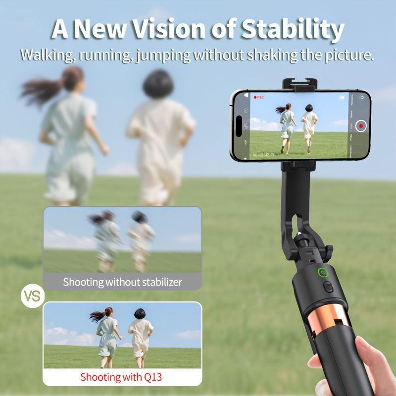 QAML  2025 NEW Q13 AI Selfie Stick Tripod with 360° Face Recognition Follow Mode, ai face tracking, auto face tracking tripod Multi-Function Phone Holder with Remote, Extendable Travel Tripod, Universal 1/4 Inch Screw Compat