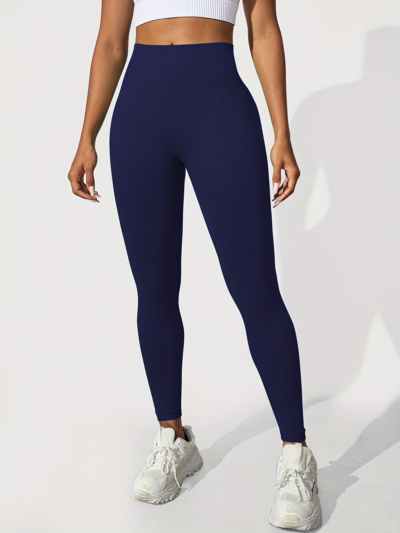 Seamless High-Waisted Yoga Pants for Women - Tummy Control Butt-Lifting 4-Way Stretch Workout Leggings, Moisture-Wicking Quick-Dry Fitness Running Gym Casual Wear, All-Season Machine Washable, Seamless Design, Durable Legging