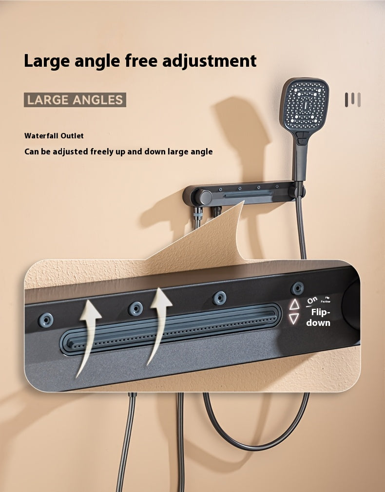 Wall-Mounted Shower Head with Adjustable Arm - No Electricity Needed, Easy Installation, Heavy-Duty Copper Construction for Modern Bathroom Upgrade - Ideal for Bath or Shower