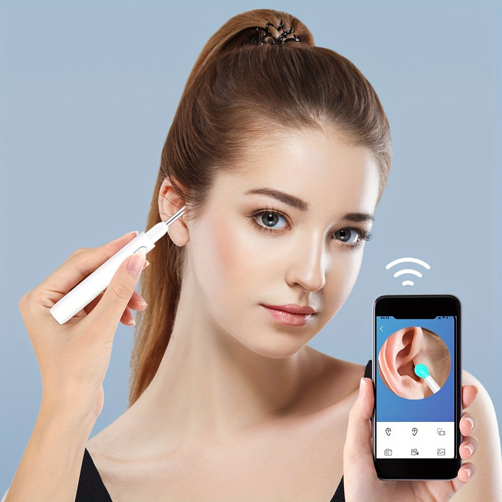 Rechargeable Ear Wax Remover Kit, Wireless Otoscope Earwax Removal Tool 1080P HD WiFi Ear Endoscope With LED Light, 3.5mm Visual Ear Scope Camera Safe Ear Pick Ear Cleaning Endoscope Kit For Adults & Pets