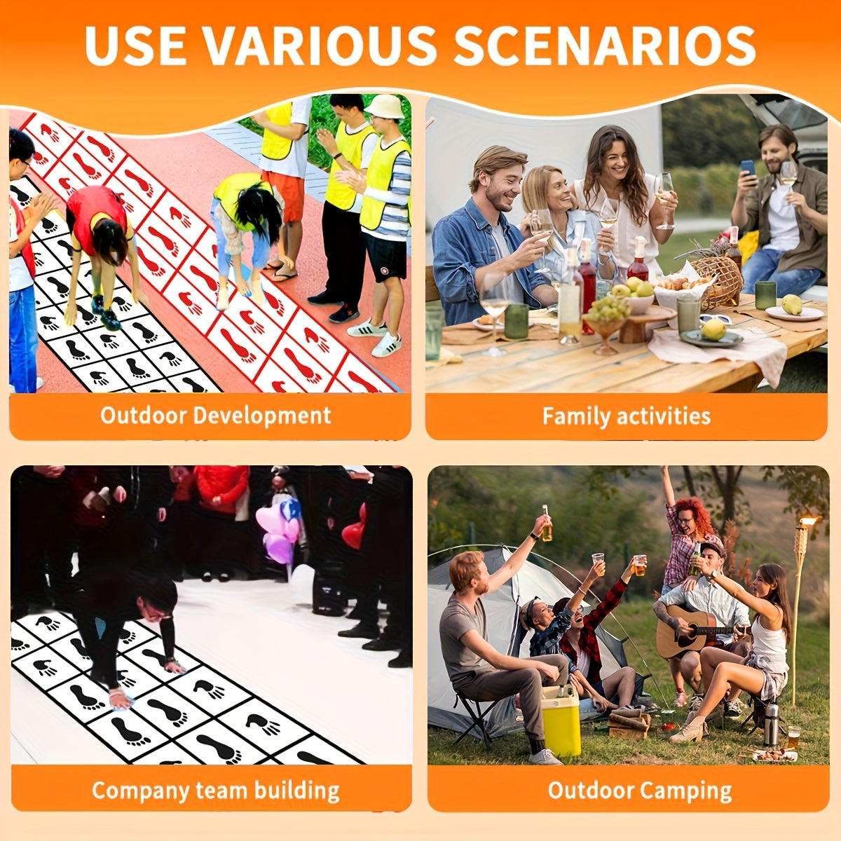 1pc 100.0cm*3.0meter Hands-Feet Dynamic Washable Game Set, Foldable, Ease to Carry, Perfect for Outdoor Adventures, Team Building & Family Fun