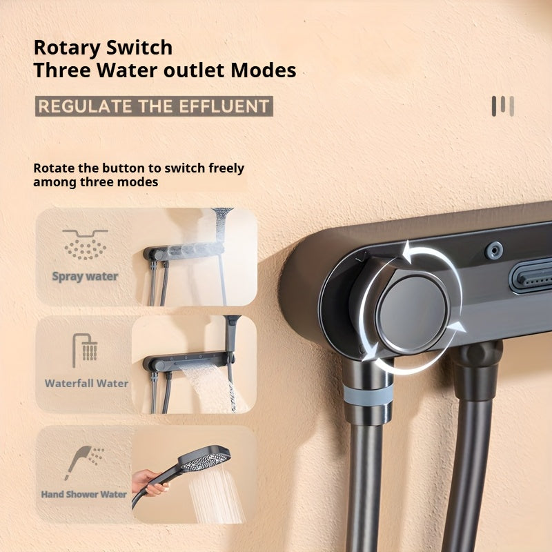 Wall-Mounted Shower Head with Adjustable Arm - No Electricity Needed, Easy Installation, Heavy-Duty Copper Construction for Modern Bathroom Upgrade - Ideal for Bath or Shower