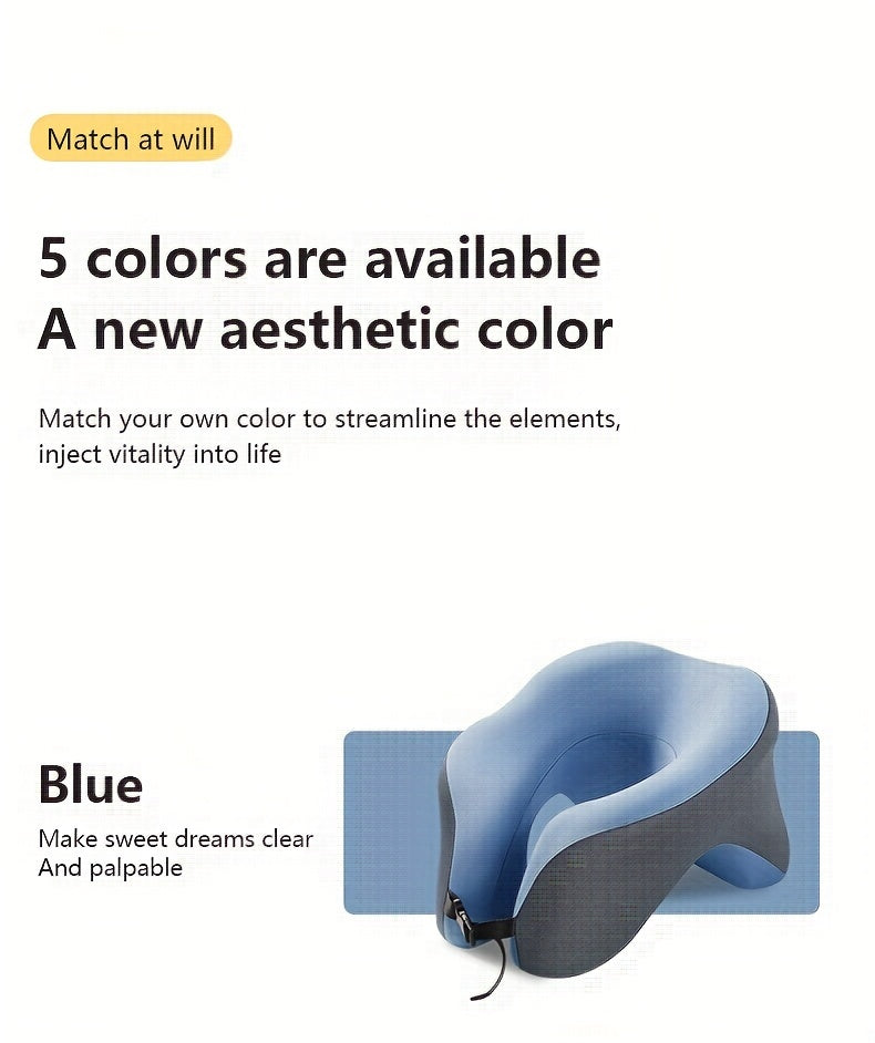 1pc Ergonomic U-Shaped Nap Pillow –, Portable & Machine Washable, Comfortable for Office, Student, and Travel Use, Available in Blue, Gray, Pink