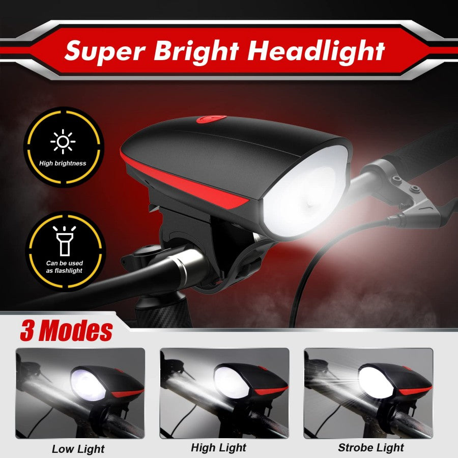 Outdoor Super Bright Bicycle Light, LED Bike Headlights With Louder Speaker, Bike Headlight Bicycle Accessories, Mountain Road Bike Lights For Riding/cycling Lighting