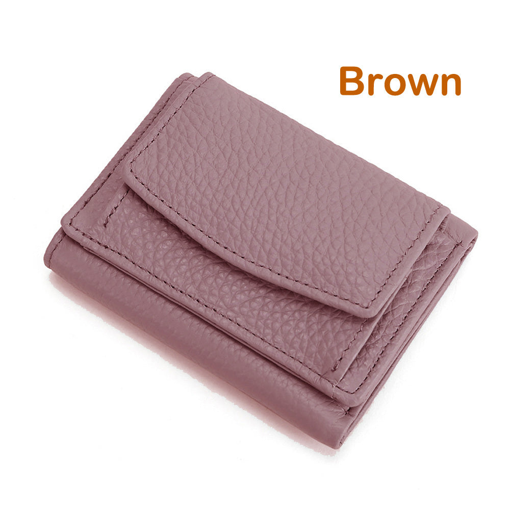 Women's Mini Wallet, Faux Leather Snap Button Coin Purse, Solid Coin Pockets, For Everyday