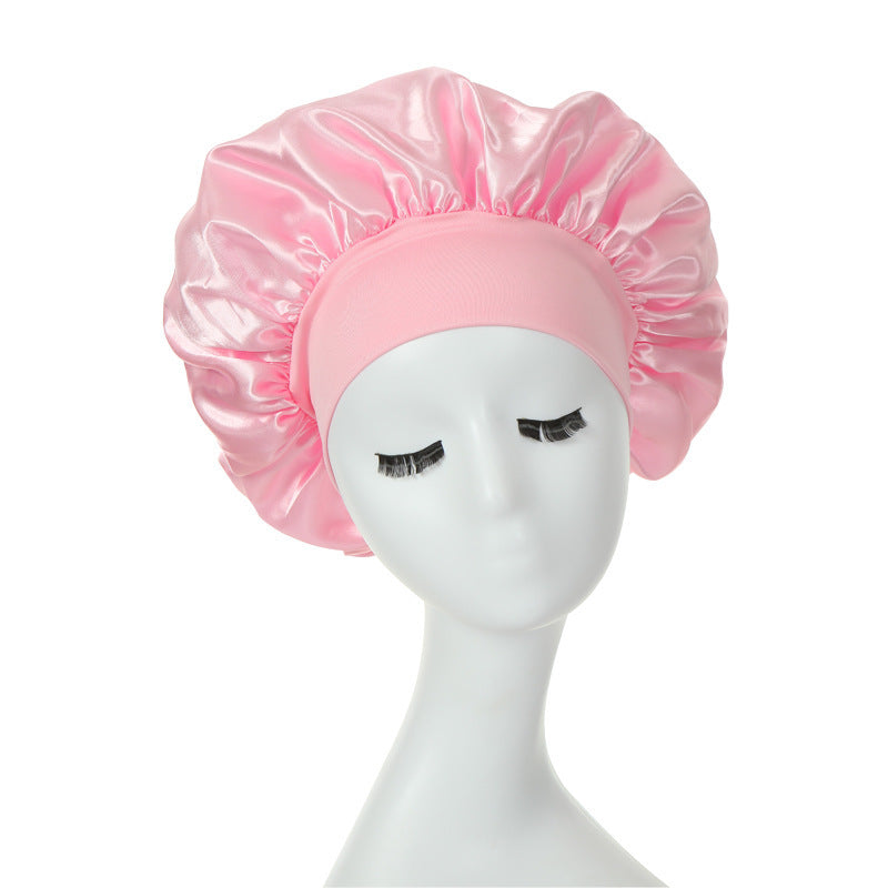 Sleep Bonnet, Soft Silk Bonnet With Elastic Band For Curly Hair, Satin Bonnet For Women Sleep Hair Care, Breathable Silk, Seven Colors Available 1piece Luxury Shower Cap For Women