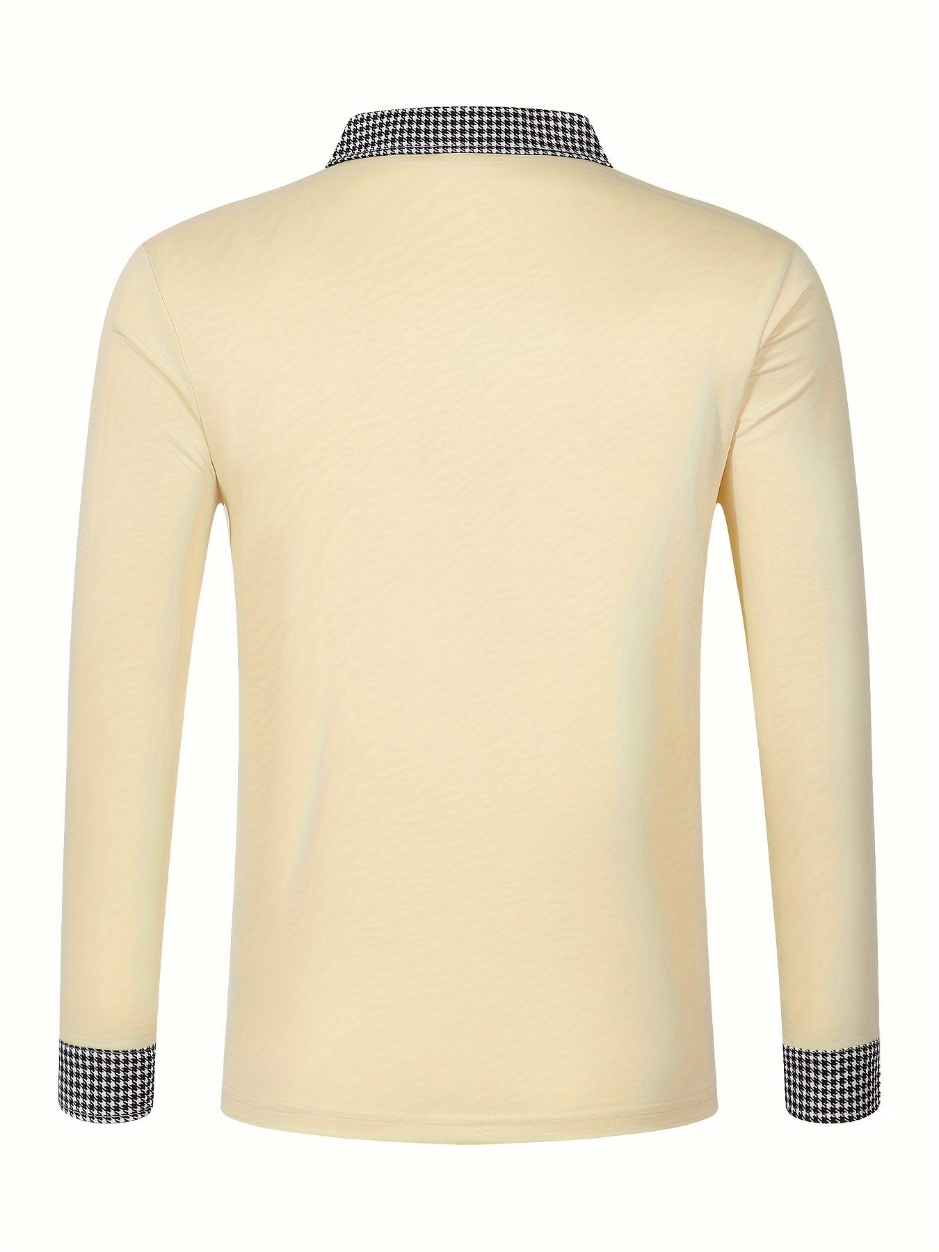 Men's Casual V-Neck Long Sleeve Rugby Shirt For Spring Autumn, Men's Clothing