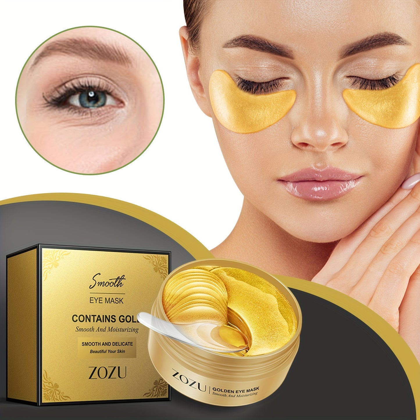 60pcs Moisturizing And Lifting Eye Masks For - Avocado And Golden Eye Patches For Firming And Tightening Under Eye Skin