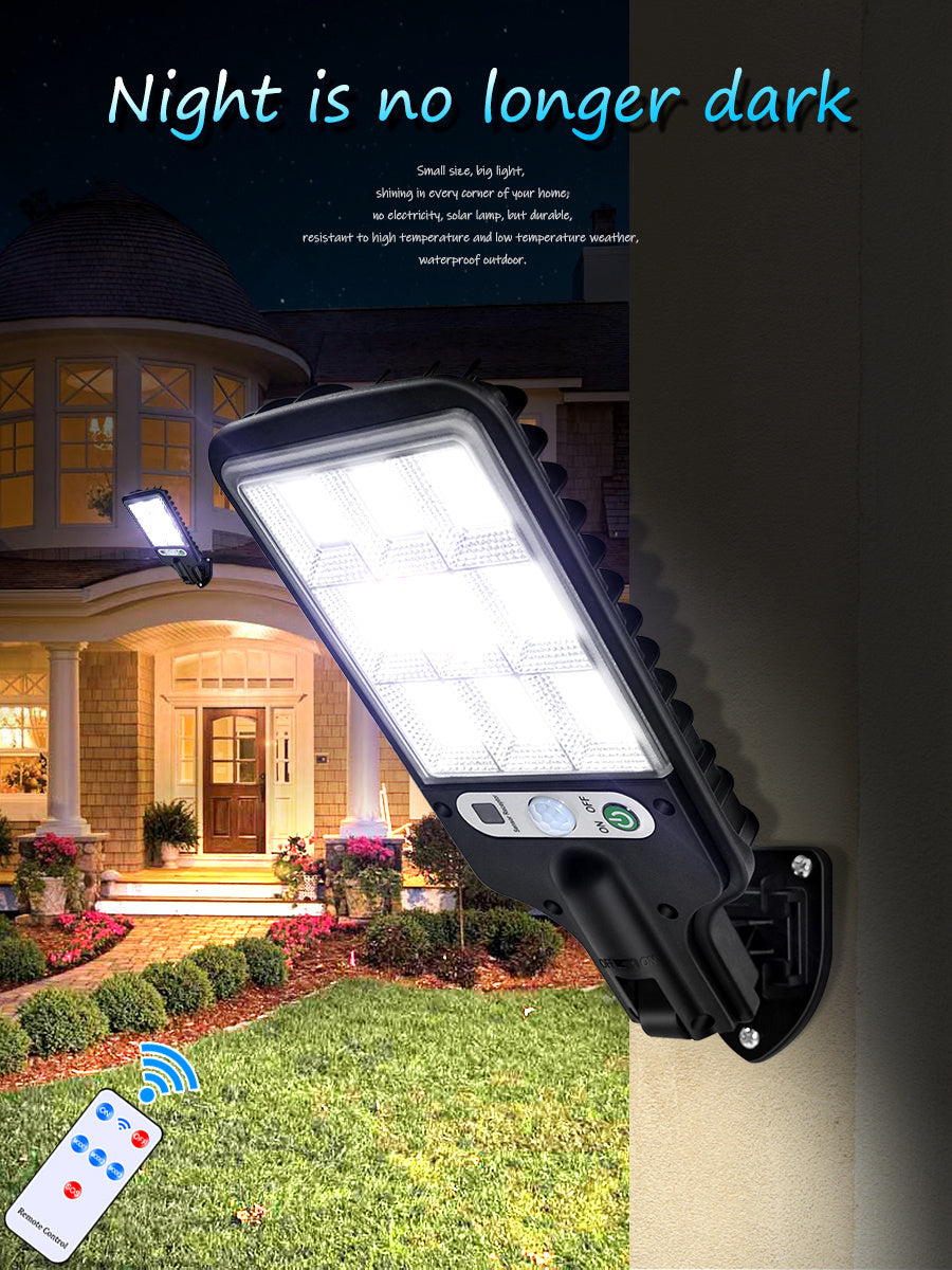 1pc 2200W Outdoor Solar Street Light Human Body Induction Garden Light with Remote Control LED Wall Light Waterproof Garden Light