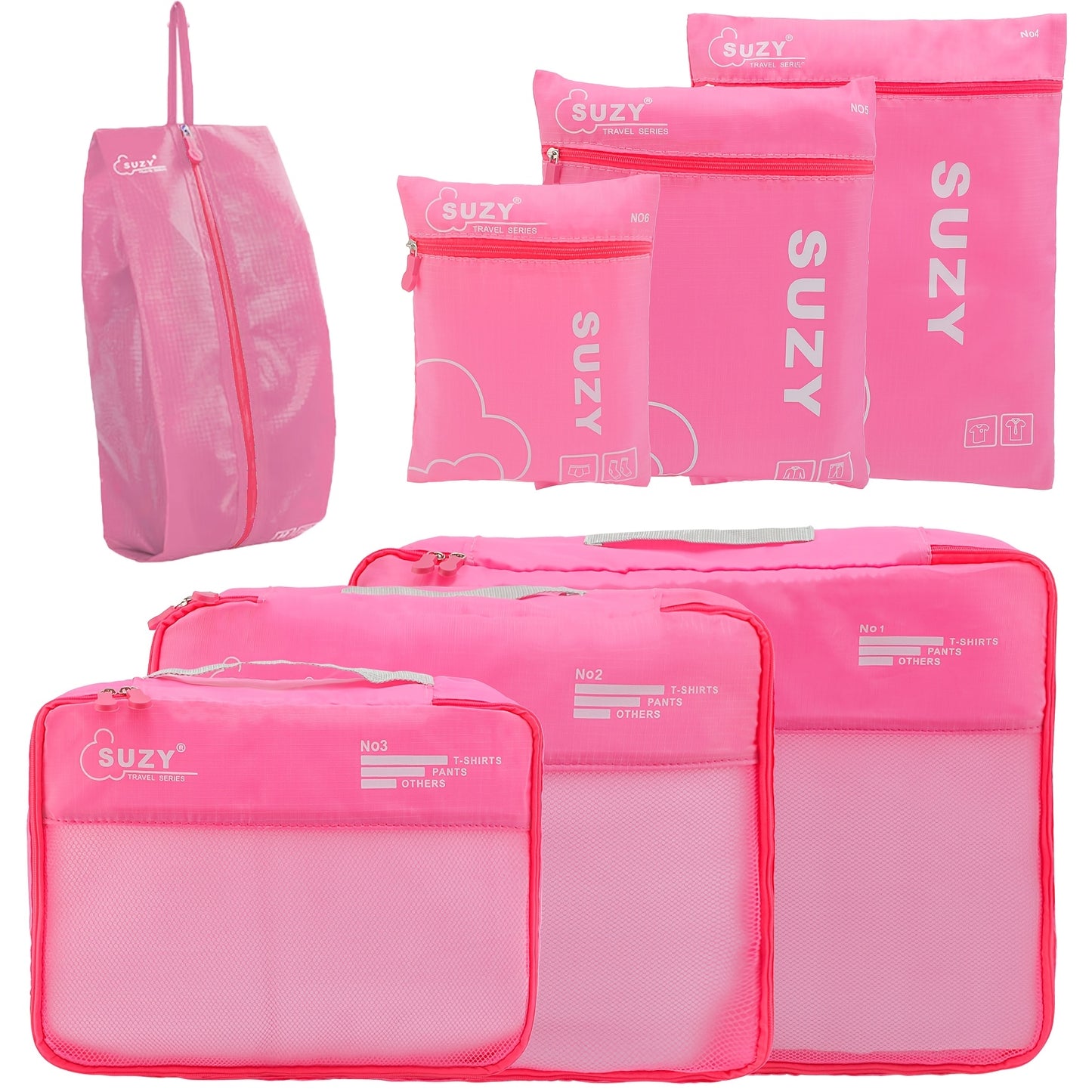 Travel Organizer Bag 7pcs Set Portable Suitcase Organizing Bag Clothes Storage Bag
