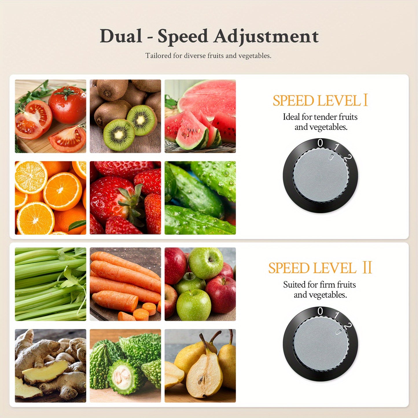 Juicer Machines, 800W Juicer Whole Fruit and Vegetables, Quick Juicing Easy to Clean, 75mm Large Feed Chute, Dual Speed Setting and Non-Slip Feet