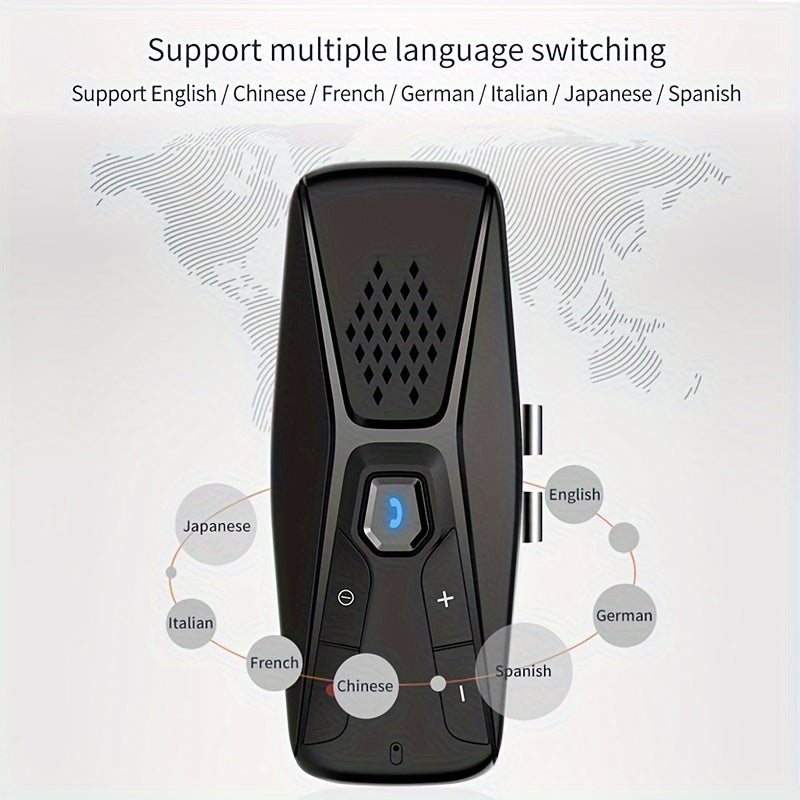 JaJaBor Wireless Car Kit Handsfree Speakerphone with Microphone Automatic Shut Down and Auto Connect, Voice Assistance with Clip