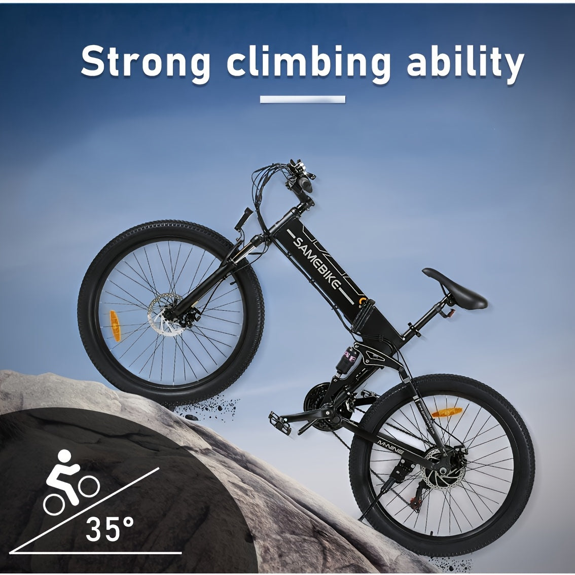 SAMEBIKE Folding Electric Bike | 26x1.95-inch Wear-resistant Tires | 48V 7.8AH Removable Battery | 250W Motor | Disc Brakes | LCD Smart Meter | 80-90km Range, Mountain Bike, Hill Miles E Bike, Folding E Bike, Electric Bike fo