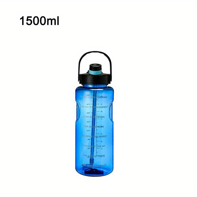 1pc, Large Clear Plastic Water Bottles - Motivational Sports Water Cups for Camping, Hiking, Fitness, and Home Kitchen - Perfect Birthday Gifts - 50.7oz/67.6oz/101.4oz