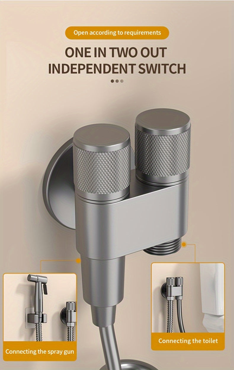 1pc Stainless Steel Handheld Bidet Sprayer - Powerful, Non-Electric Bathroom Cleaning Nozzle with Extendable Hose for Toilet Flushing & Personal Hygiene