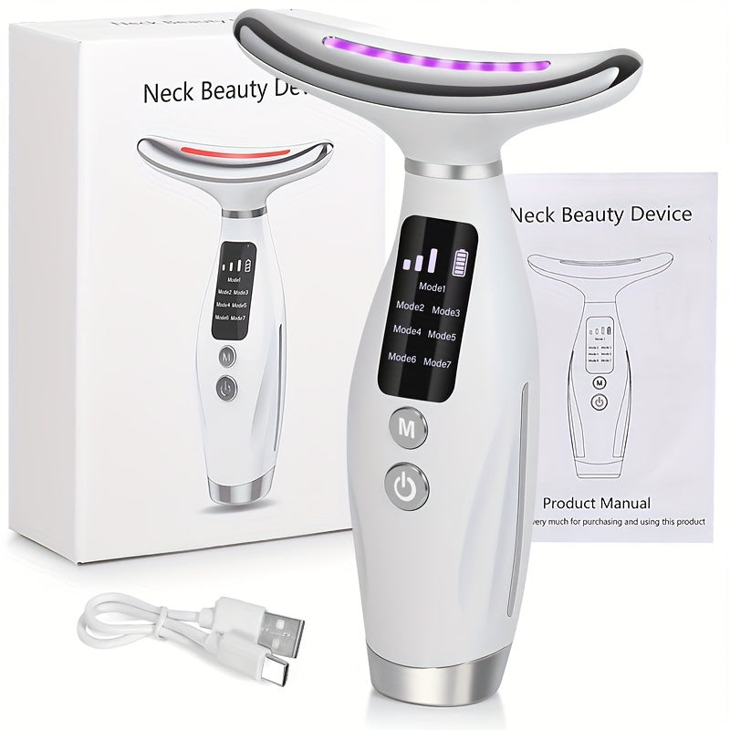Radiant Rejuvenation 7-Color LED & Heated Facial Massager - USB Rechargeable, Fragrance-Free Skin Care Tool for Women - Perfect Mother's Day Gift