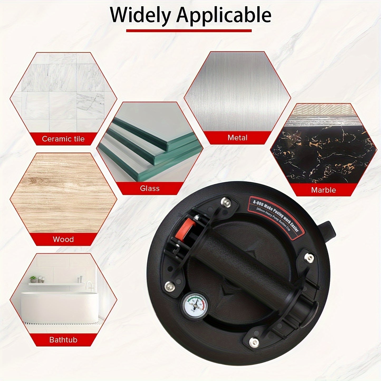 2pcs rubber industrial-grade vacuum suction cups with precision dials, for glass handling tile tiling, furniture moving, rock plate handling, etc., is a good helper for your decoration home, suitable for men and Women's holid