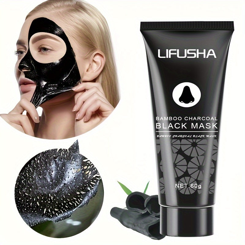 1/2pcs Bamboo Charcoal Peel Off Cleansing Mud Mask, Blackhead Cleansing, Pore Cleanser, Great For Oily Skin, Face Mask For Women And Men
