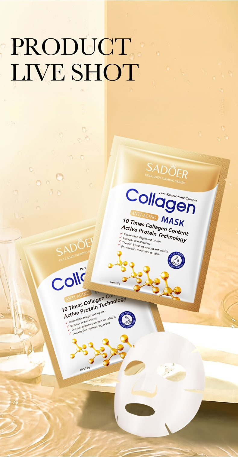 Collagen Facial Mask Moisturizing, Firming, Brightening, Hydrating, Four Seasons Hydrating Mask, Skin Care, Cosmetics