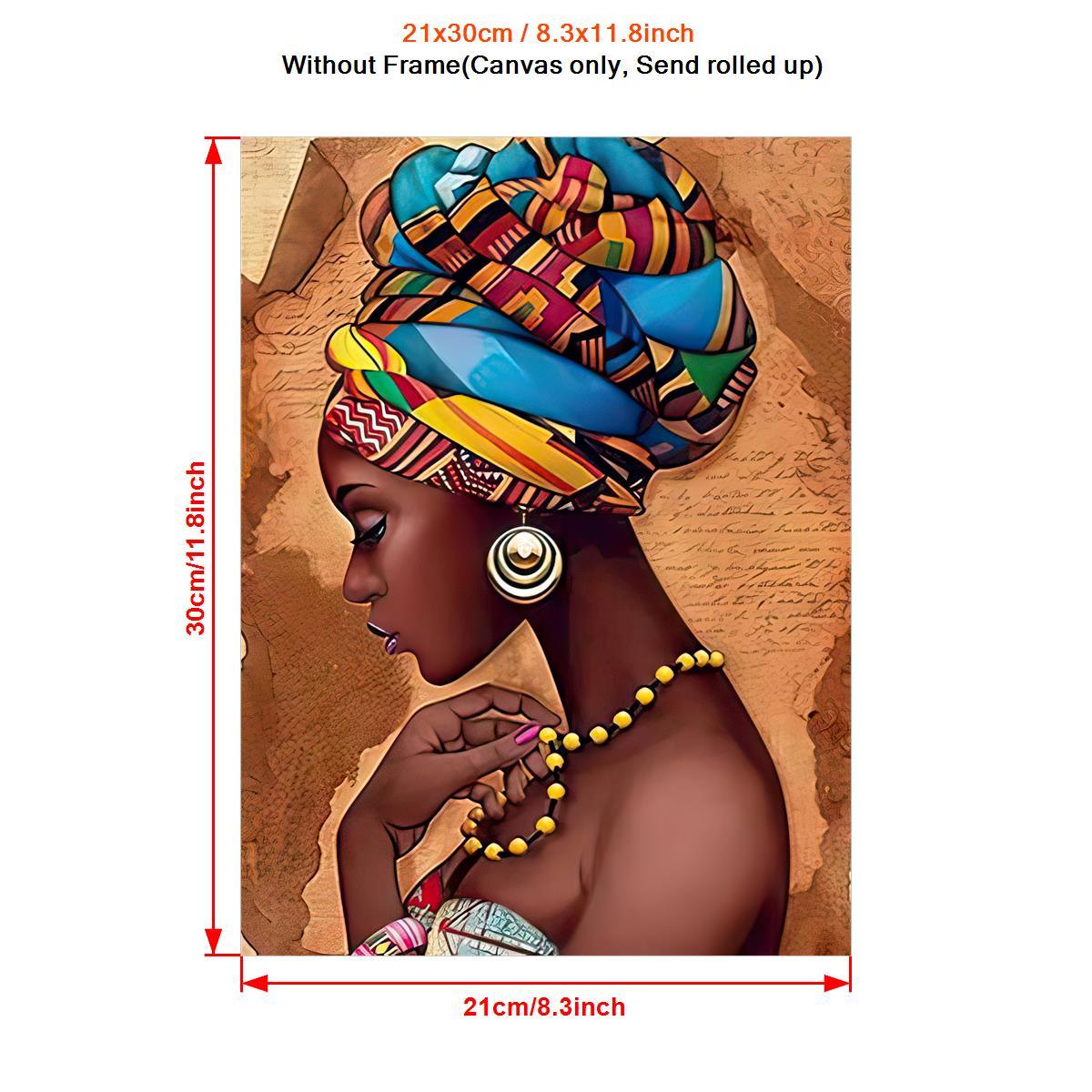 1pc African Art Woman Painting Prints On Canvas, Beauty Girl, Scandinavian Posters, Wall Art Picture, For Living Room/bedroom Decor