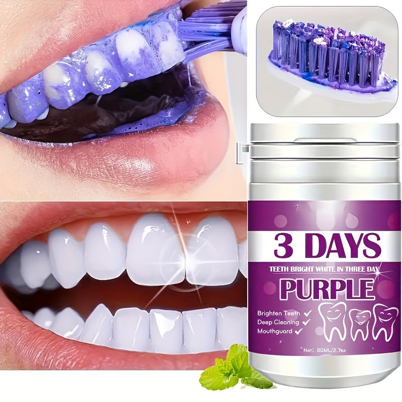Purple Teeth Whitening Powder - Deep Clean & Polishing, Breath Freshener for Daily Oral Care
