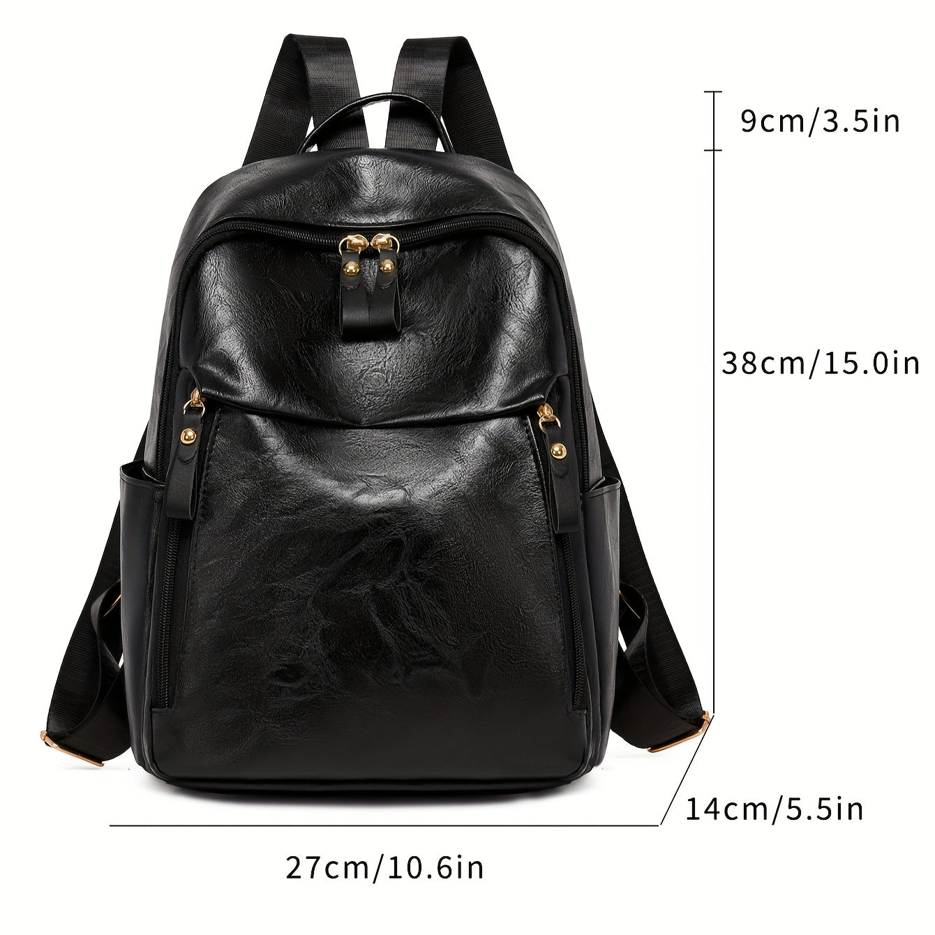 Women's Stylish Backpack with Adjustable Shoulder Straps & Golden-Tone Hardware - Zipper Closure, Multiple Compartments for, Travel, Shopping, Work - Christmas Gift (Deep Brown/Green/Black)