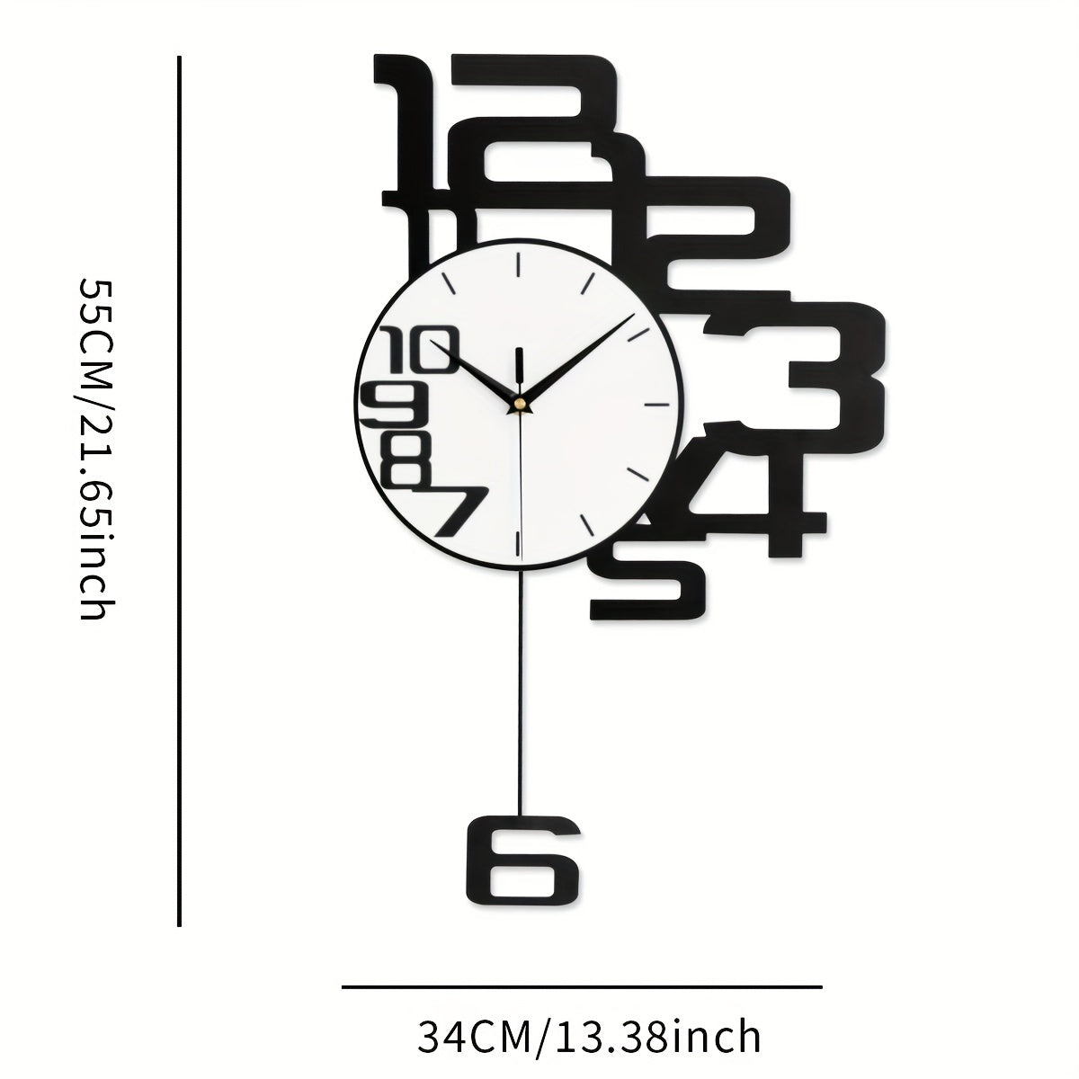 1pc Modern Minimalist Personality Metal Wood Creative Wall Clock, Large Battery Operated Clock For Living Room, Kitchen, Bedroom, Dining Room And Office Decor, For Autumn Thanksgiving Halloween Harvest Festival, Home Decor, A