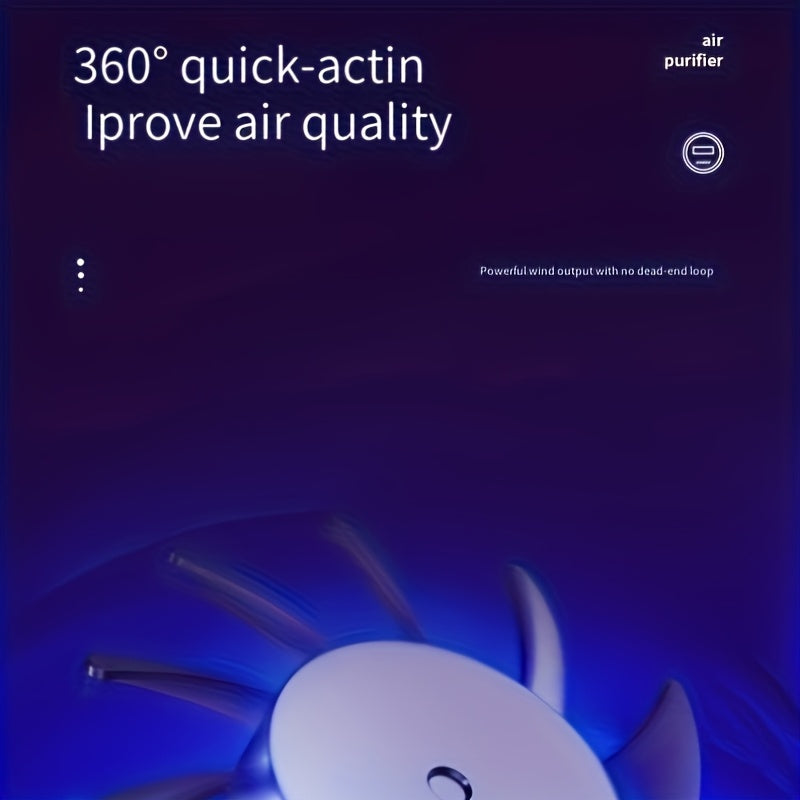 1pc Smart Anion Air Purifier - USB Powered, Low Voltage Operation, Haze & Dust Removal, Fresh Air for Home & Office Use
